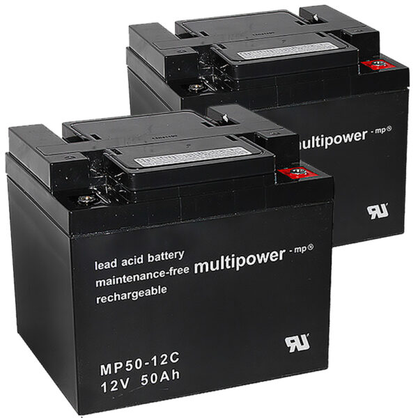 Multipower_MP50-12C_2fach_WEISS_NEU Akku-Satz 24V 50Ah für A Mobility GT Transport